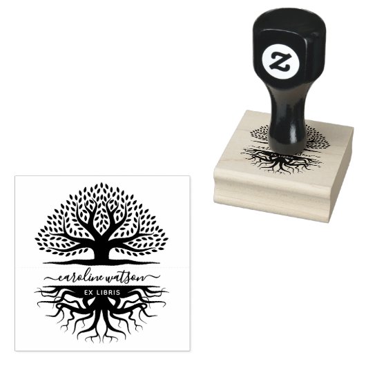Lebensbaum Ex libris Gummistempel (Stempel)