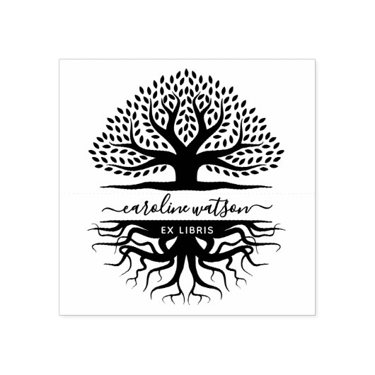 Lebensbaum Ex libris Gummistempel (Prägung)
