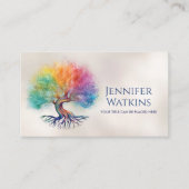 Lebensbaum - farbiges Blattwerk Visitenkarte (Vorderseite)