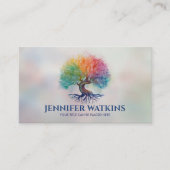 Lebensbaum - farbiges Blattwerk Visitenkarte (Vorderseite)