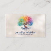 Lebensbaum - farbiges Blattwerk Visitenkarte (Vorderseite)