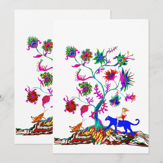 Lebensbaum Feiertagskarte (Vorne/Hinten)