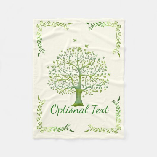 Lebensbaum Fleecedecke (Vorderseite)