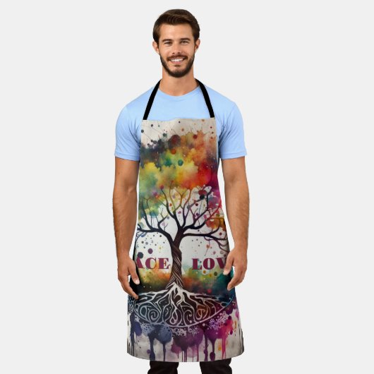 LEBENSBAUM. Frieden, Liebe (editierbar) Schürze (Getragen)