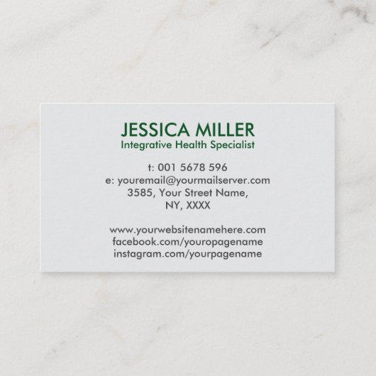 Lebensbaum - Funktionsmedizin Visitenkarte (Rückseite)