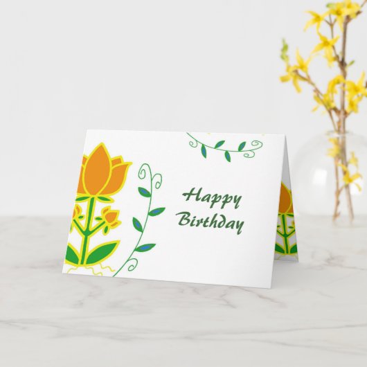 Lebensbaum Geburtstagskarte Karte (Gelbe Blume)