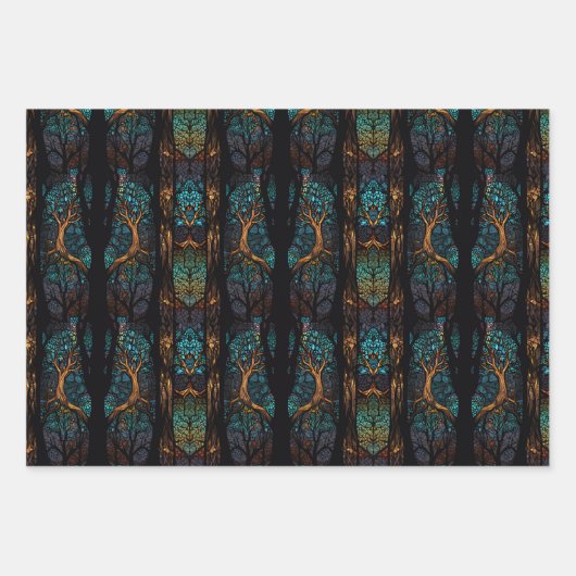 Lebensbaum Geschenkpapier Set (Vorderseite)