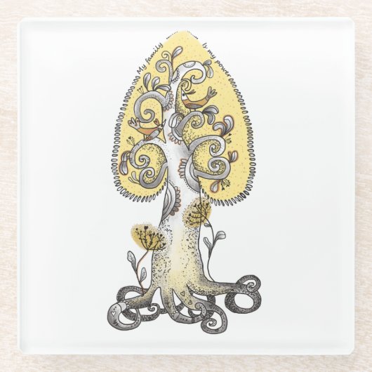 Lebensbaum Glasuntersetzer (Vorderseite)