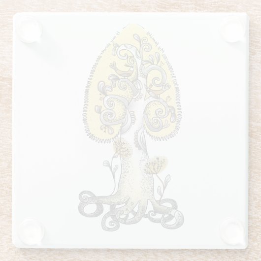 Lebensbaum Glasuntersetzer (Rückseite)