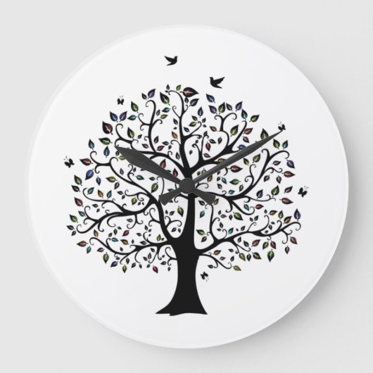 Lebensbaum Große Wanduhr (Vorderseite)