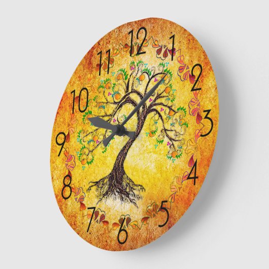 Lebensbaum Große Wanduhr (Winkel)