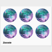 Lebensbaum im Weltraum Runder Aufkleber (Blatt)