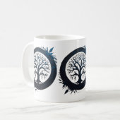 Lebensbaum in Blau Kaffeetasse (Vorderseite Links)