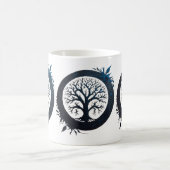 Lebensbaum in Blau Kaffeetasse (Mittel)