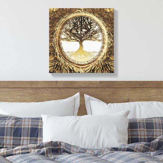 Lebensbaum in Brown Leinwanddruck (Insitu (Schlafzimmer))