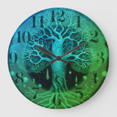Lebensbaum in der Nacht Große Wanduhr (Vorderseite)