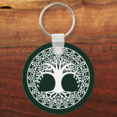 Lebensbaum in einem keltischen Zirkelmuster Schlüsselanhänger (Vorderseite)