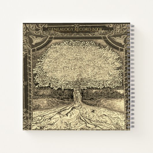 Lebensbaum in Gold Notizblock (Rückseite)