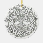 Lebensbaum in keltischer Bauweise Keramik Ornament (Vorne)