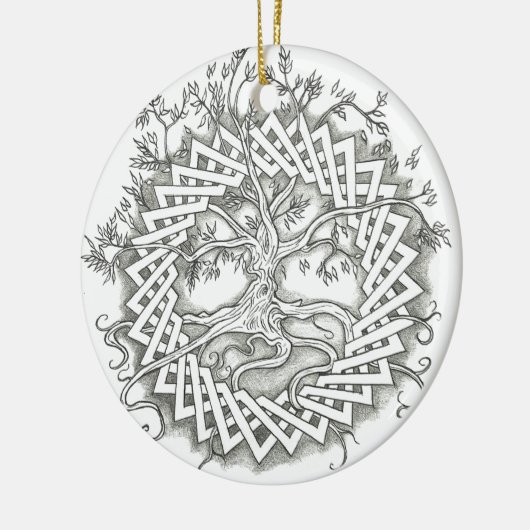 Lebensbaum in keltischer Bauweise Keramik Ornament (Links)