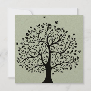 Lebensbaum in Schwarz und Weiß Einladung
