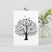 Lebensbaum in Schwarz und Weiß Einladung (Stehend Vorderseite)