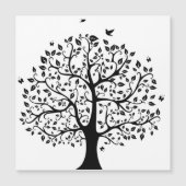 Lebensbaum in Schwarz und Weiß Magneteinladung (Vorderseite)