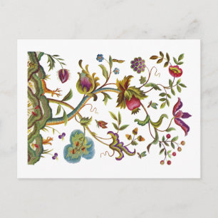 Lebensbaum Jacobean Stickerei Postkarte
