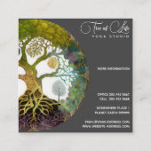 Lebensbaum | Jahreszeiten Quadratische Visitenkarte (Rückseite)