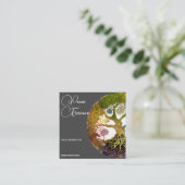 Lebensbaum | Jahreszeiten Quadratische Visitenkarte (Stehend Vorderseite)