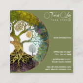 Lebensbaum | Jahreszeiten Quadratische Visitenkarte (Rückseite)