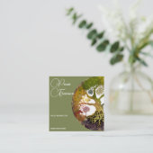 Lebensbaum | Jahreszeiten Quadratische Visitenkarte (Stehend Vorderseite)