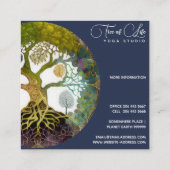 Lebensbaum | Jahreszeiten Quadratische Visitenkarte (Rückseite)