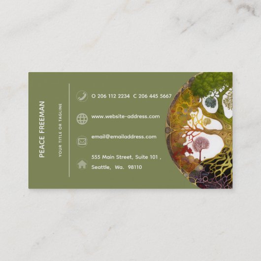 Lebensbaum | Jahreszeiten Visitenkarte (Rückseite)