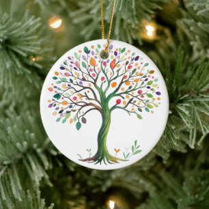 Lebensbaum Keramik Ornament