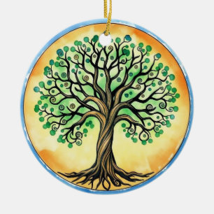 Lebensbaum Keramik Ornament
