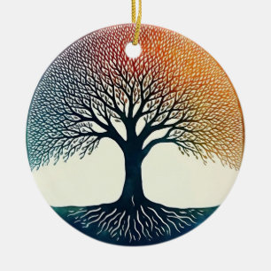 Lebensbaum Keramik Ornament
