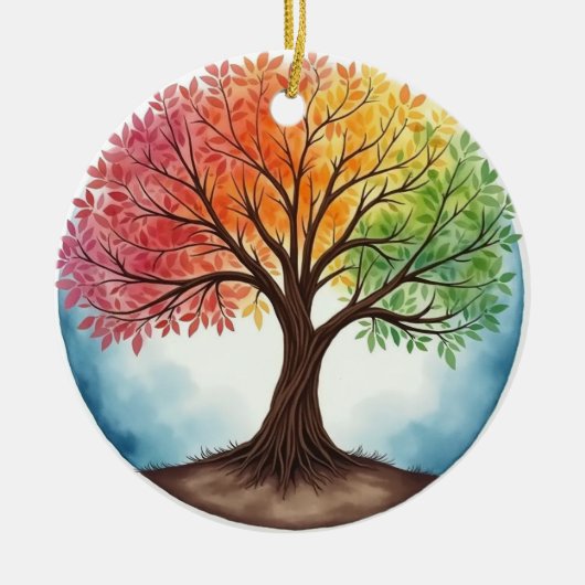 Lebensbaum Keramik Ornament (Vorne)