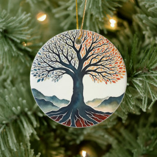 Lebensbaum Keramik Ornament