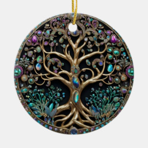 Lebensbaum Keramik Ornament