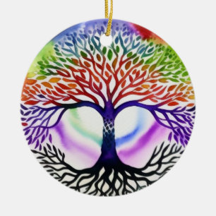 Lebensbaum Keramik Ornament