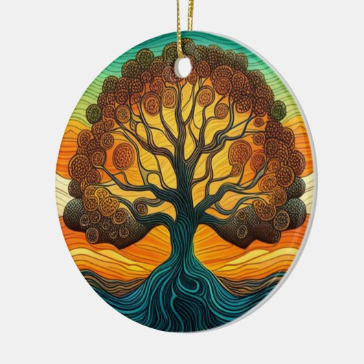 Lebensbaum Keramik Ornament (Links)