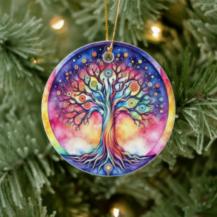 Lebensbaum Keramik Ornament