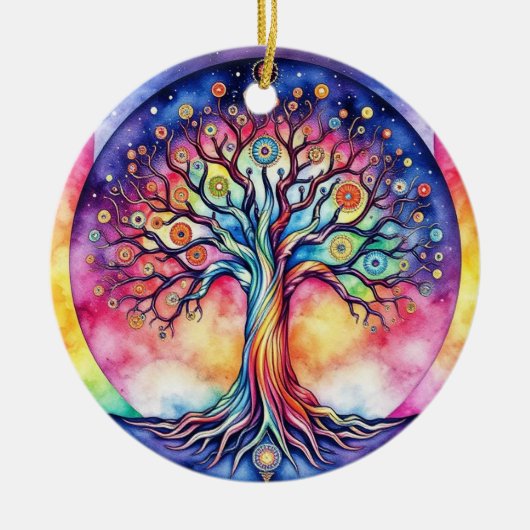 Lebensbaum Keramik Ornament (Vorne)