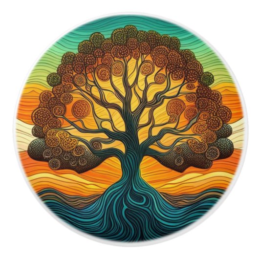 Lebensbaum Keramikknauf (Vorderseite)