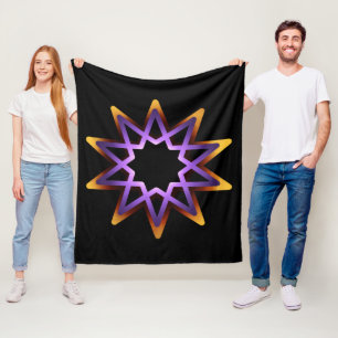 Lebensbaum Lila Orange-Sternzeichen Fleecedecke