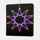 Lebensbaum Lila Orange-Sternzeichen Keramikornament (Links)