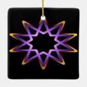 Lebensbaum Lila Orange-Sternzeichen Keramikornament (Rückseite)