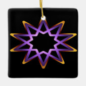 Lebensbaum Lila Orange-Sternzeichen Keramikornament (Vorderseite)