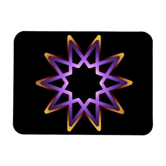 Lebensbaum Lila Orange Sternzeichen Magnet (Horizontal)